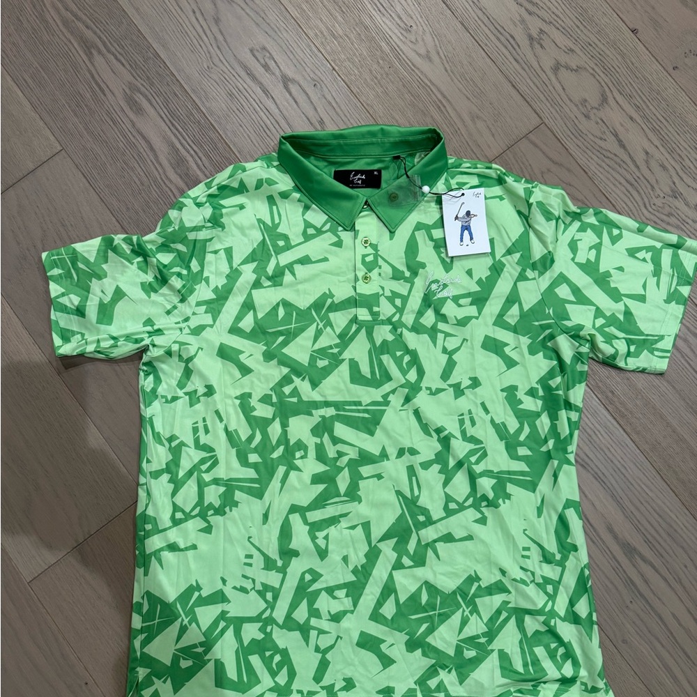 Eastside Golf Green Patterned Men's Golf Shirt - NEW